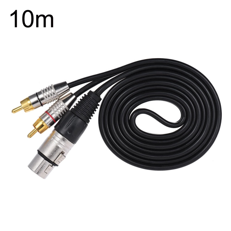 XLR หญิงถึง 2RCA ชายเสียบสายสัญญาณเสียงสเตอริโอ, ความยาว:, 0.5m, 1m, 1.5m, 2m, 3m, 5m, 8m, 10m