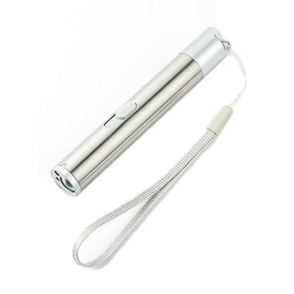 3 in 1 USB ไฟฉายแบบชาร์จไฟปากกาเลเซอร์อินฟราเรดเครื่องตรวจจับสกุลเงิน, Silver