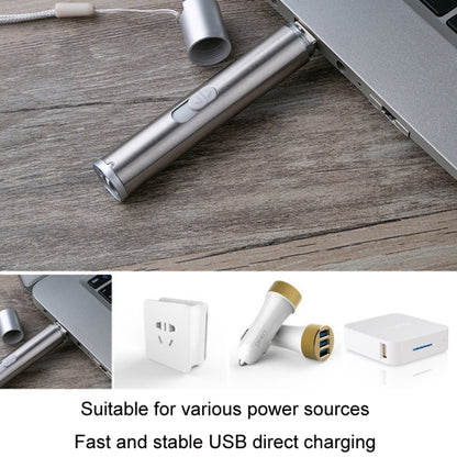 3 in 1 USB ไฟฉายแบบชาร์จไฟปากกาเลเซอร์อินฟราเรดเครื่องตรวจจับสกุลเงิน, Silver