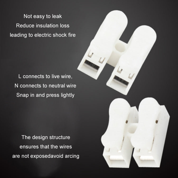 100pcs Self-locking Push Type โคมไฟเพดาน Quick Terminal Block, CH-2, CH-3