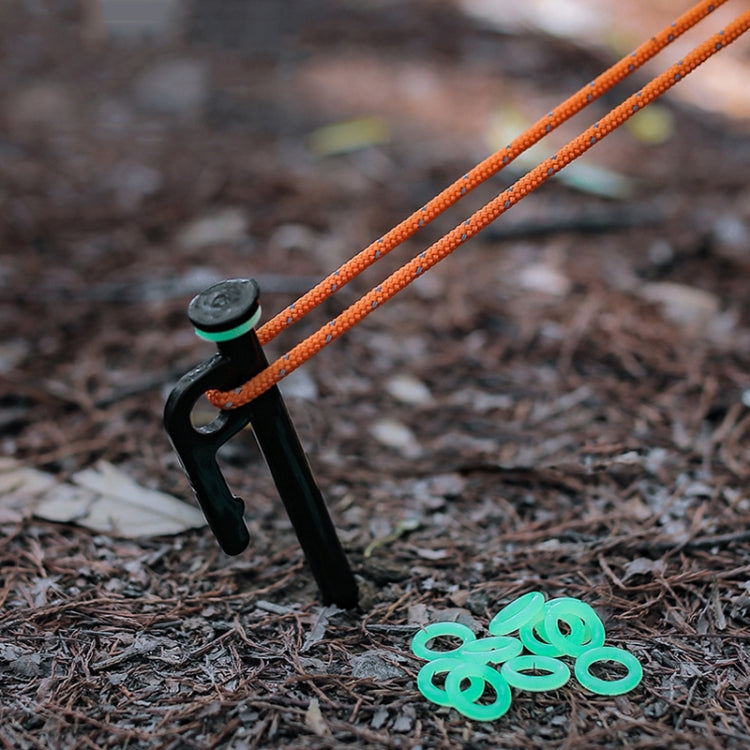 100pcs Outdoor Camping Nail Luminous Circle มัลติฟังก์ชั่นซิลิโคนสะท้อนแสงเตือนแหวน, Luminous Circle