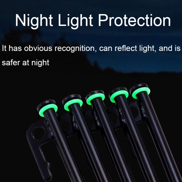 100pcs Outdoor Camping Nail Luminous Circle มัลติฟังก์ชั่นซิลิโคนสะท้อนแสงเตือนแหวน, Luminous Circle