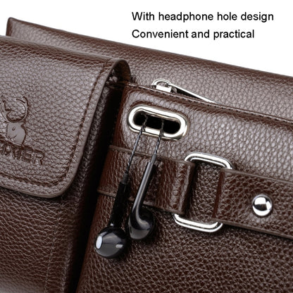 WEIXIER 8117 Men Sports Waist Bag Multi-Function Outdoor PU Bag, 8117 Brown, 8117 Black