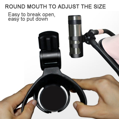 ที่วางแก้วน้ำสำหรับรถเข็นเด็กทารก Universal 360 ชั้นวางขวดเครื่องดื่มหมุนได้, Cup Holder Black