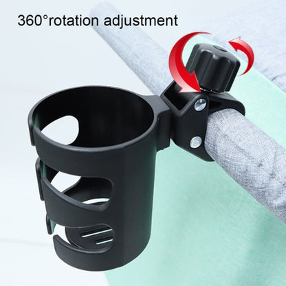 ที่วางแก้วน้ำสำหรับรถเข็นเด็กทารก Universal 360 ชั้นวางขวดเครื่องดื่มหมุนได้, Cup Holder Black