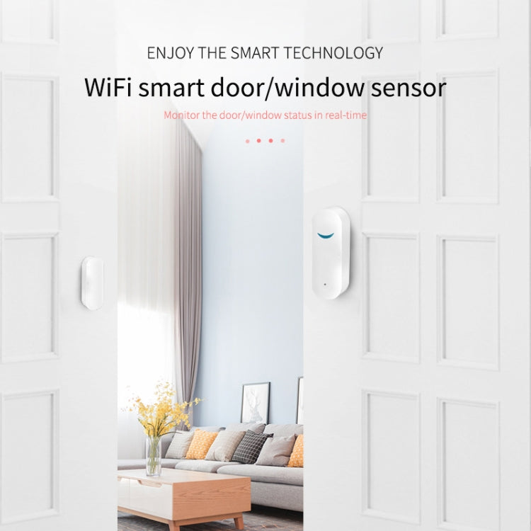 Tuya WiFi ประตูเซ็นเซอร์แม่เหล็กรีโมทประตูเชื่อมต่ออัจฉริยะ Windows สวิตช์เตือนความจำ APP เตือน, Tuya Door Magnetic Sensor