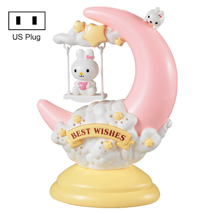 GOELONG โคมไฟตั้งโต๊ะการ์ตูนดวงจันทร์ห้องเด็กสัตว์ไฟกลางคืน, ปลั๊ก:, US Plug, EU Plug