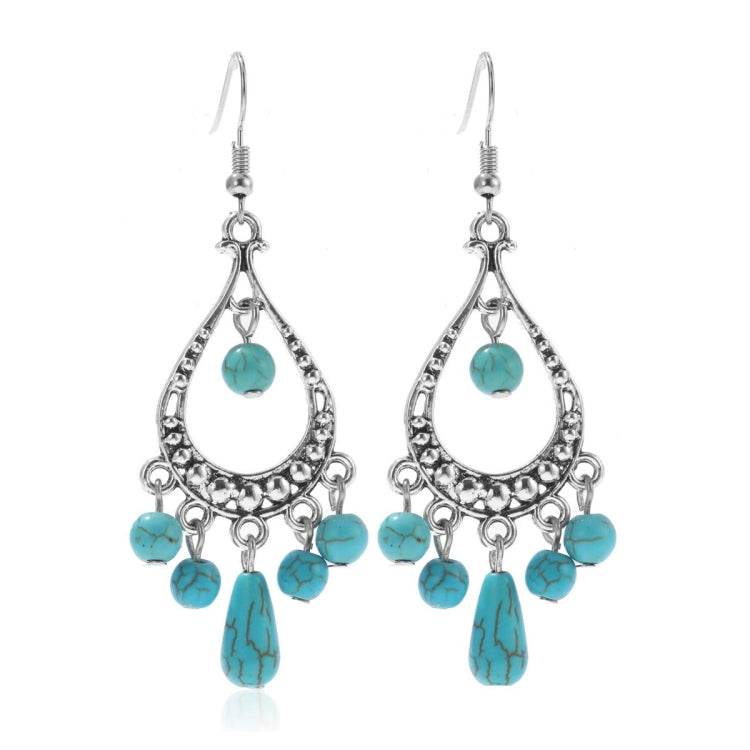 Turquoise Ethnic Style Earrings Temperament Simple ต่างหูวินเทจ, E2203-3, E2204-6, E2204-7