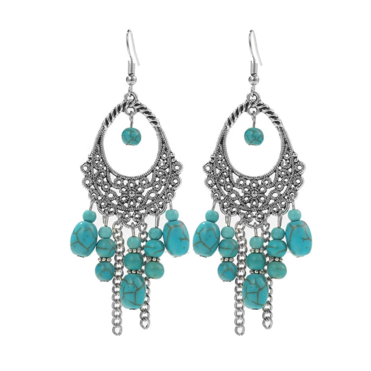 Turquoise Ethnic Style Earrings Temperament Simple ต่างหูวินเทจ, E2203-3, E2204-6, E2204-7