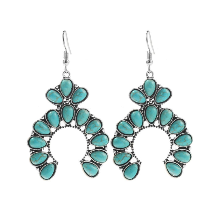 Turquoise Ethnic Style Earrings Temperament Simple ต่างหูวินเทจ, E2203-3, E2204-6, E2204-7
