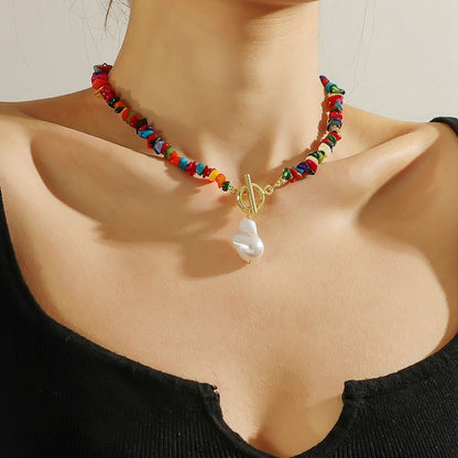 สร้อยคอหินธรรมชาติหักหลากสีสไตล์โบโฮ รุ่น:, N2105-9 Color Stone Pearl Pendant, N2206-8 Pink Stone, N2206-9 Light Blue Stone, N2206-10 Multi-color Stone, N2206-11 Transparent Stone, N2106-23 Pink Stone Single Chain, N2106-22 Purple Stone Single Chain   ...