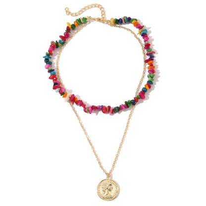 สร้อยคอหินธรรมชาติหักหลากสีสไตล์โบโฮ รุ่น:, N2105-9 Color Stone Pearl Pendant, N2206-8 Pink Stone, N2206-9 Light Blue Stone, N2206-10 Multi-color Stone, N2206-11 Transparent Stone, N2106-23 Pink Stone Single Chain, N2106-22 Purple Stone Single Chain   ...