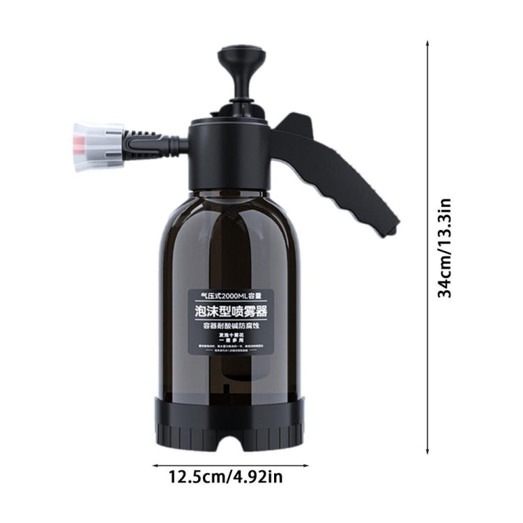 2L โฟมพ่นขวดสเปรย์แรงดันสำหรับล้างรถรดน้ำปุ๋ยพืช, 9321F Transparent Black