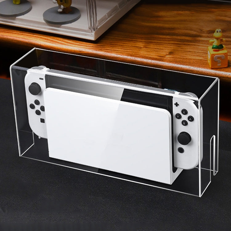035 สำหรับคอนโซลเกม Nintendo Switch/Oled จอแสดงผลฝาครอบกันฝุ่นฐานเรืองแสง, Spec:, Light Base, Transparent, White Label, Black Label, Handle, Jet Warrior, Noble, Gengar