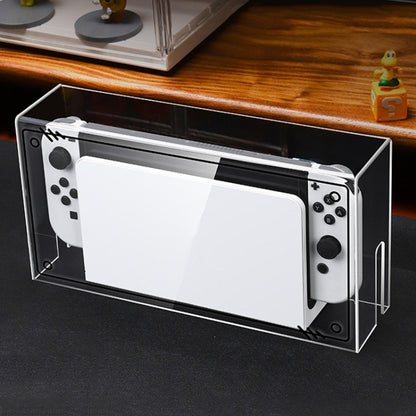 035 สำหรับคอนโซลเกม Nintendo Switch/Oled จอแสดงผลฝาครอบกันฝุ่นฐานเรืองแสง, Spec:, Light Base, Transparent, White Label, Black Label, Handle, Jet Warrior, Noble, Gengar
