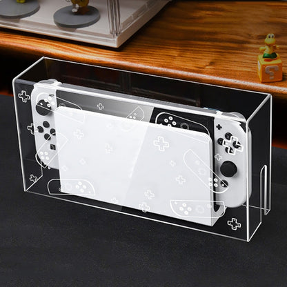 035 สำหรับคอนโซลเกม Nintendo Switch/Oled จอแสดงผลฝาครอบกันฝุ่นฐานเรืองแสง, Spec:, Light Base, Transparent, White Label, Black Label, Handle, Jet Warrior, Noble, Gengar