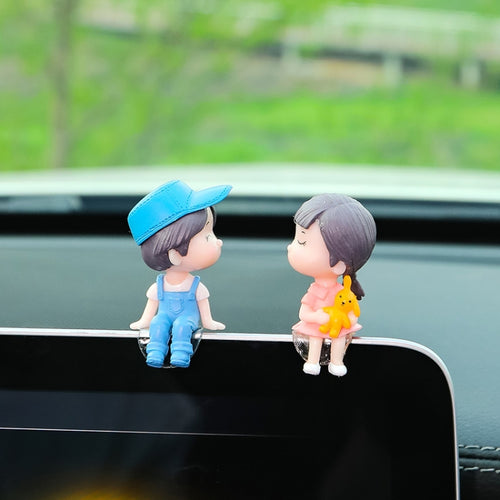 2 ชิ้นรถประดับเครื่องประดับตุ๊กตาคู่จูบน่ารัก, สี:, Blue, Gray, Reading, Clever, Blue+Balloon, Blue+Blue White Balloon, Gray+Balloon, Gray+Gray Balloon, Reading+Balloon, Clever+Balloon, Stool Blue Couple, Stool Gray Couple, Stool Reading Couple        ...