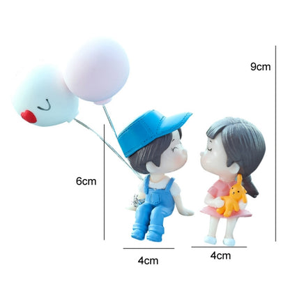 2 ชิ้นรถประดับเครื่องประดับตุ๊กตาคู่จูบน่ารัก, สี:, Blue, Gray, Reading, Clever, Blue+Balloon, Blue+Blue White Balloon, Gray+Balloon, Gray+Gray Balloon, Reading+Balloon, Clever+Balloon, Stool Blue Couple, Stool Gray Couple, Stool Reading Couple        ...