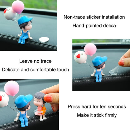 2 ชิ้นรถประดับเครื่องประดับตุ๊กตาคู่จูบน่ารัก, สี:, Blue, Gray, Reading, Clever, Blue+Balloon, Blue+Blue White Balloon, Gray+Balloon, Gray+Gray Balloon, Reading+Balloon, Clever+Balloon, Stool Blue Couple, Stool Gray Couple, Stool Reading Couple        ...
