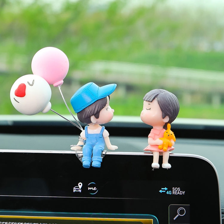 2 ชิ้นรถประดับเครื่องประดับตุ๊กตาคู่จูบน่ารัก, สี:, Blue, Gray, Reading, Clever, Blue+Balloon, Blue+Blue White Balloon, Gray+Balloon, Gray+Gray Balloon, Reading+Balloon, Clever+Balloon, Stool Blue Couple, Stool Gray Couple, Stool Reading Couple        ...