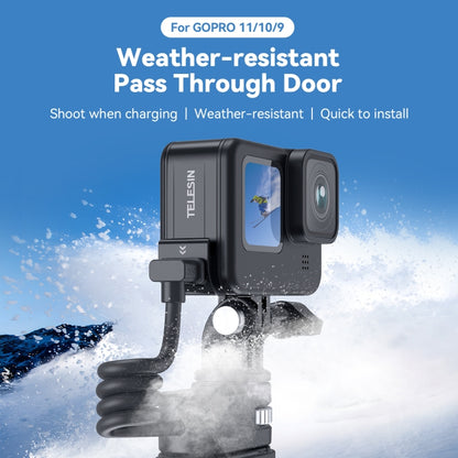 สำหรับ GoPro Hero11 Black / HERO10 Black / 9 Black TELESIN ฝาครอบด้านข้างกันน้ำแบบถอดง่ายฝาครอบชาร์จพอร์ต, For GoPro Hero11 Black / HERO10 Black /9 Black