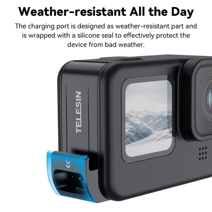สำหรับ GoPro Hero11 Black / HERO10 Black / 9 Black TELESIN ฝาครอบด้านข้างกันน้ำแบบถอดง่ายฝาครอบชาร์จพอร์ต, For GoPro Hero11 Black / HERO10 Black /9 Black