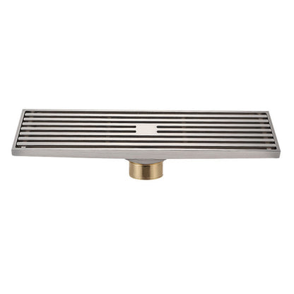 8x30cm Extended Full Copper Strip Floor Drain, สไตล์:, K8034 Chrome Plated+Black Straight Row, K8034 Chrome Plated+Copper Self Seal, K8034 Chrome Plated+5.5 Deep Water Seal, K8034 Chrome Plated+Magnetic Suspension, K8035 Nickel Brushes+Black Straight R...