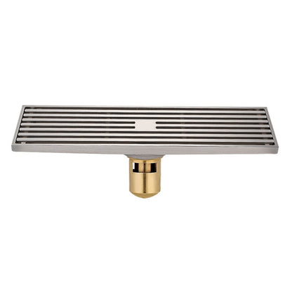8x30cm Extended Full Copper Strip Floor Drain, สไตล์:, K8034 Chrome Plated+Black Straight Row, K8034 Chrome Plated+Copper Self Seal, K8034 Chrome Plated+5.5 Deep Water Seal, K8034 Chrome Plated+Magnetic Suspension, K8035 Nickel Brushes+Black Straight R...