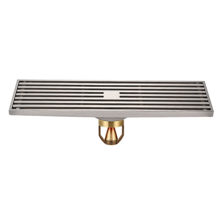 8x30cm Extended Full Copper Strip Floor Drain, สไตล์:, K8034 Chrome Plated+Black Straight Row, K8034 Chrome Plated+Copper Self Seal, K8034 Chrome Plated+5.5 Deep Water Seal, K8034 Chrome Plated+Magnetic Suspension, K8035 Nickel Brushes+Black Straight R...