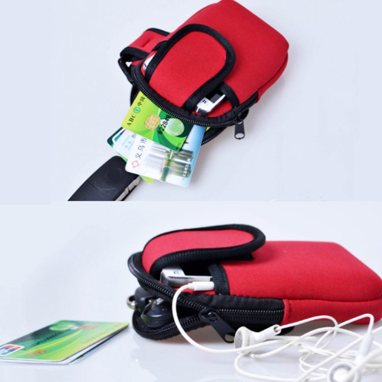 S210 กระเป๋าใส่มือถือ Neoprene Arm Bag กระเป๋าใส่เหรียญ, 10x17cm (Red), 10x17cm (Green), 10x17cm (Navy Blue), 10x17cm (Black), 10x17cm (Orange)