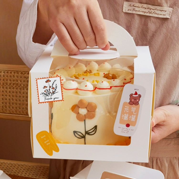 5 ม้วน Thank You Square ของขวัญติดด้วยตนเองบรรจุภัณฑ์อาหารตราสติกเกอร์ฉลากการ์ด, 38x38mm