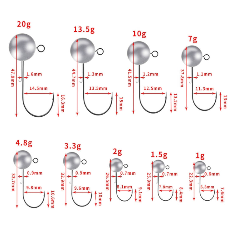 ตะขอตะกั่ว อุปกรณ์ตกปลา Lua Anti-drop Hooks, HENGJIA JI035 50pcs 1g, HENGJIA JI035 40pcs 1.5g, HENGJIA JI035 30pcs 2g, HENGJIA JI035 20pcs 3.5g, HENGJIA JI035 15pcs 5g, HENGJIA JI035 10pcs 7g, HENGJIA JI035 8pcs 10g, HENGJIA JI035 6pcs 14g             ...