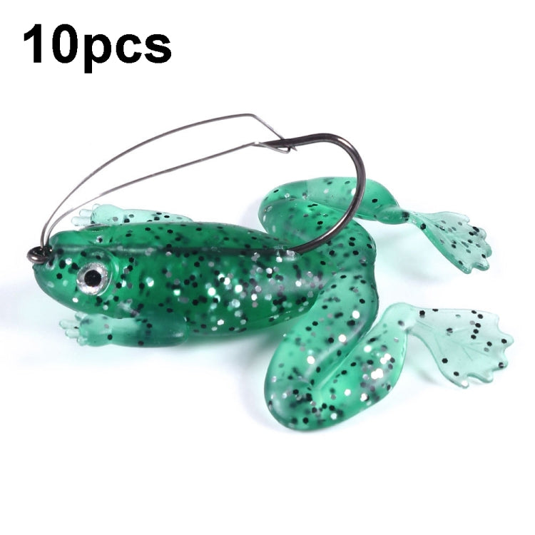 HENGJIA FO100 10 ชิ้น Anti-Hanging ด้านล่างลอยกบปลาดำเหยื่อปลอม Thunder Frog Bait, FO100 (Gray Black), FO100 (Dark Green), FO100 (Light Green)