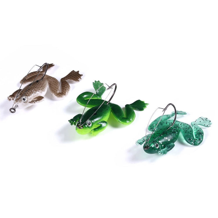 HENGJIA FO100 10 ชิ้น Anti-Hanging ด้านล่างลอยกบปลาดำเหยื่อปลอม Thunder Frog Bait, FO100 (Gray Black), FO100 (Dark Green), FO100 (Light Green)