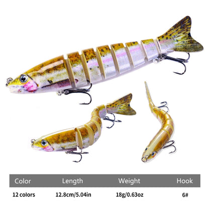 HENGJIA JM064 ปลาหลายส่วน Minnow Bionic เหยื่อปลอมตกปลาทะเลจมเหยื่อ, JM064 (1), JM064 (2), JM064 (3), JM064 (4), JM064 (5), JM064 (6), JM064 (7), JM064 (8), JM064 (9), JM064 (10), JM064 (11), JM064 (12)