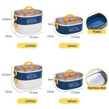 XC-540-541 กล่องอาหารกลางวันฉนวนสำนักงานแบบพกพาวงรีความจุขนาดใหญ่, 600ml (Stainless Blue), 600ml (Stainless Yellow), 600ml (Stainless Purple), 1.2L (Stainless Yellow), 1.2L (Stainless Purple), 600ml (Plastic Blue), 600ml (Plastic Yellow)               ...