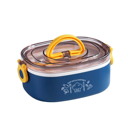 XC-540-541 กล่องอาหารกลางวันฉนวนสำนักงานแบบพกพาวงรีความจุขนาดใหญ่, 600ml (Stainless Blue), 600ml (Stainless Yellow), 600ml (Stainless Purple), 1.2L (Stainless Yellow), 1.2L (Stainless Purple), 600ml (Plastic Blue), 600ml (Plastic Yellow)               ...