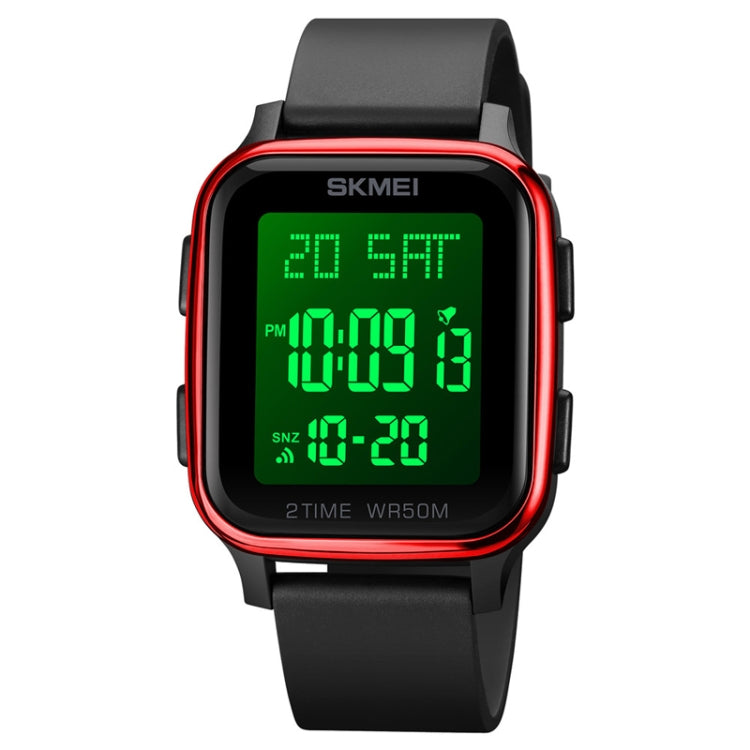 SKMEI 1858 Square Waterproof Digital Dual แสดงผล LED Luminous Watch, 1858 Red, 1858 Blue, 1858 Black, 1858 Rose Gold