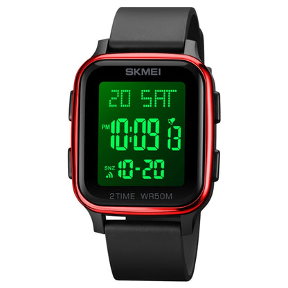 SKMEI 1858 Square Waterproof Digital Dual แสดงผล LED Luminous Watch, 1858 Red, 1858 Blue, 1858 Black, 1858 Rose Gold