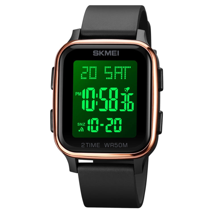 SKMEI 1858 Square Waterproof Digital Dual แสดงผล LED Luminous Watch, 1858 Red, 1858 Blue, 1858 Black, 1858 Rose Gold