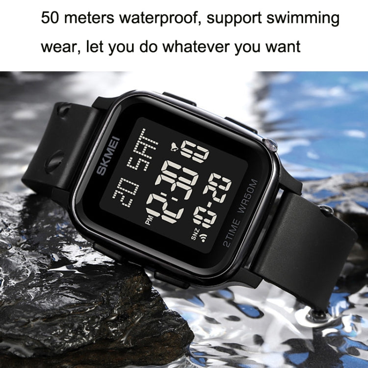 SKMEI 1858 Square Waterproof Digital Dual แสดงผล LED Luminous Watch, 1858 Red, 1858 Blue, 1858 Black, 1858 Rose Gold