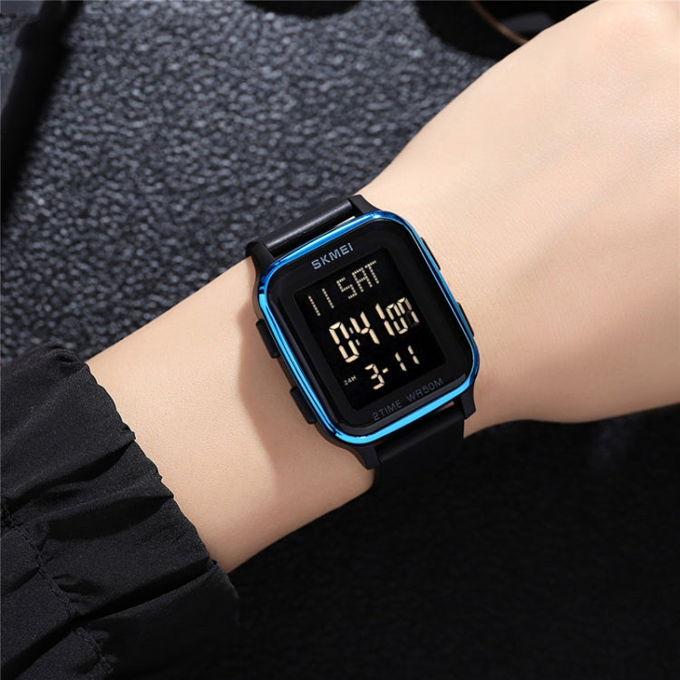 SKMEI 1858 Square Waterproof Digital Dual แสดงผล LED Luminous Watch, 1858 Red, 1858 Blue, 1858 Black, 1858 Rose Gold