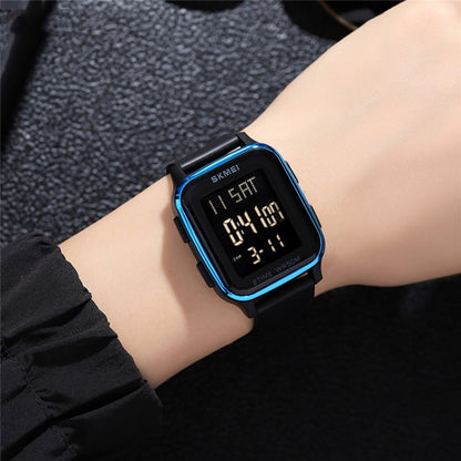 SKMEI 1858 Square Waterproof Digital Dual แสดงผล LED Luminous Watch, 1858 Red, 1858 Blue, 1858 Black, 1858 Rose Gold