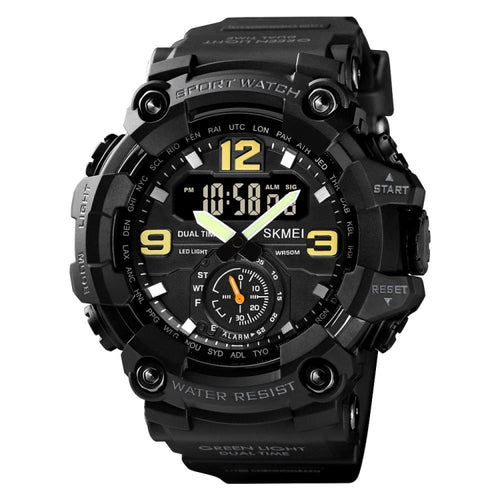 SKMEI 1637 Sports Digital แสดงผล Outdoor กันกระแทก Plastic Large Dial Men Watch, Black, Army Green, Blue Camouflage, Army Green Camouflage, Gray Black