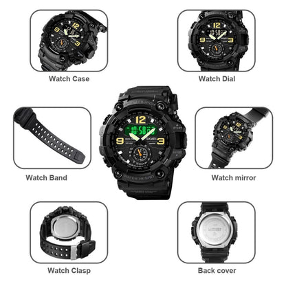 SKMEI 1637 Sports Digital แสดงผล Outdoor กันกระแทก Plastic Large Dial Men Watch, Black, Army Green, Blue Camouflage, Army Green Camouflage, Gray Black