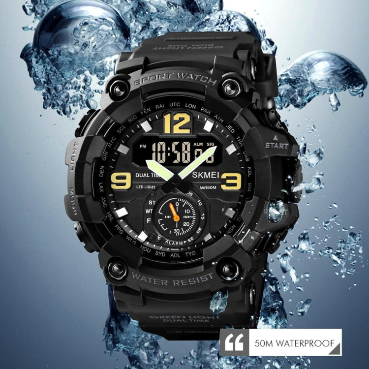 SKMEI 1637 Sports Digital แสดงผล Outdoor กันกระแทก Plastic Large Dial Men Watch, Black, Army Green, Blue Camouflage, Army Green Camouflage, Gray Black