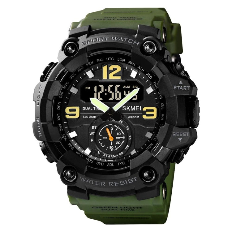 SKMEI 1637 Sports Digital แสดงผล Outdoor กันกระแทก Plastic Large Dial Men Watch, Black, Army Green, Blue Camouflage, Army Green Camouflage, Gray Black