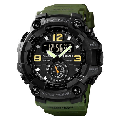 SKMEI 1637 Sports Digital แสดงผล Outdoor กันกระแทก Plastic Large Dial Men Watch, Black, Army Green, Blue Camouflage, Army Green Camouflage, Gray Black