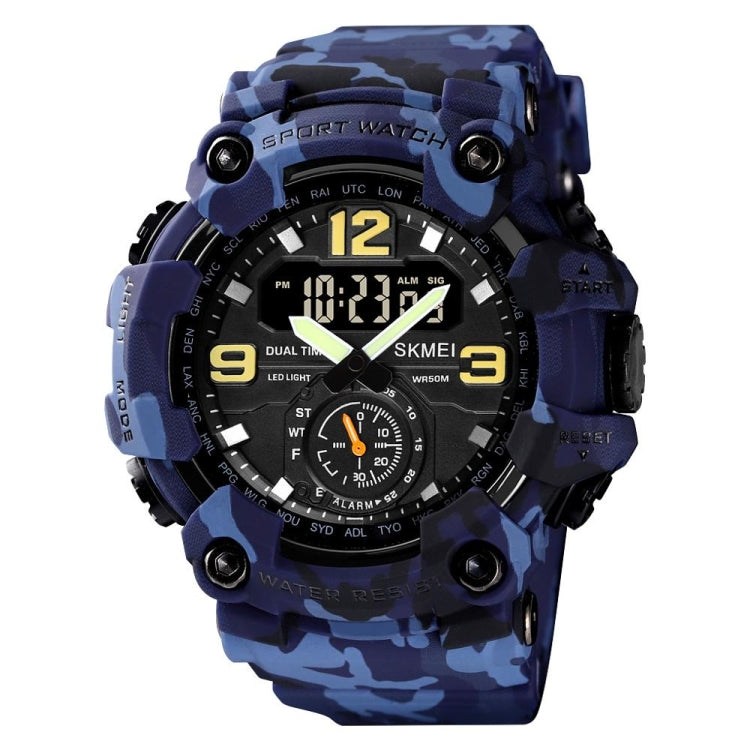 SKMEI 1637 Sports Digital แสดงผล Outdoor กันกระแทก Plastic Large Dial Men Watch, Black, Army Green, Blue Camouflage, Army Green Camouflage, Gray Black