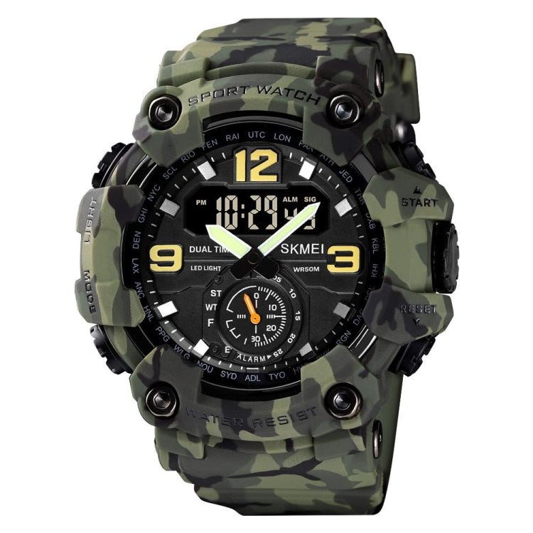 SKMEI 1637 Sports Digital แสดงผล Outdoor กันกระแทก Plastic Large Dial Men Watch, Black, Army Green, Blue Camouflage, Army Green Camouflage, Gray Black